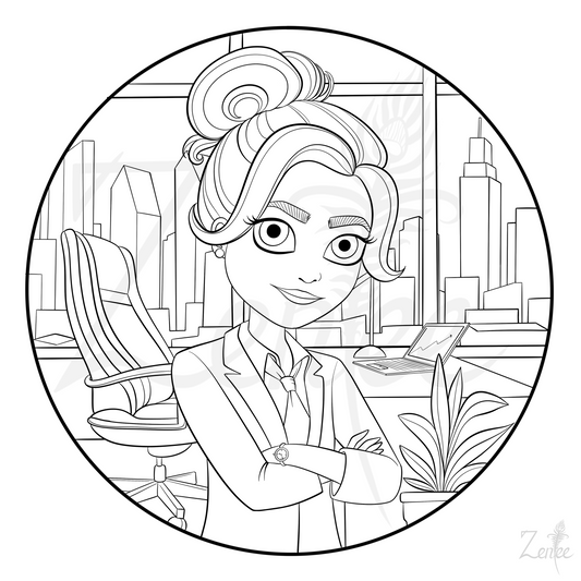 Alphabet Book: Chandni the CEO - Coloring Page