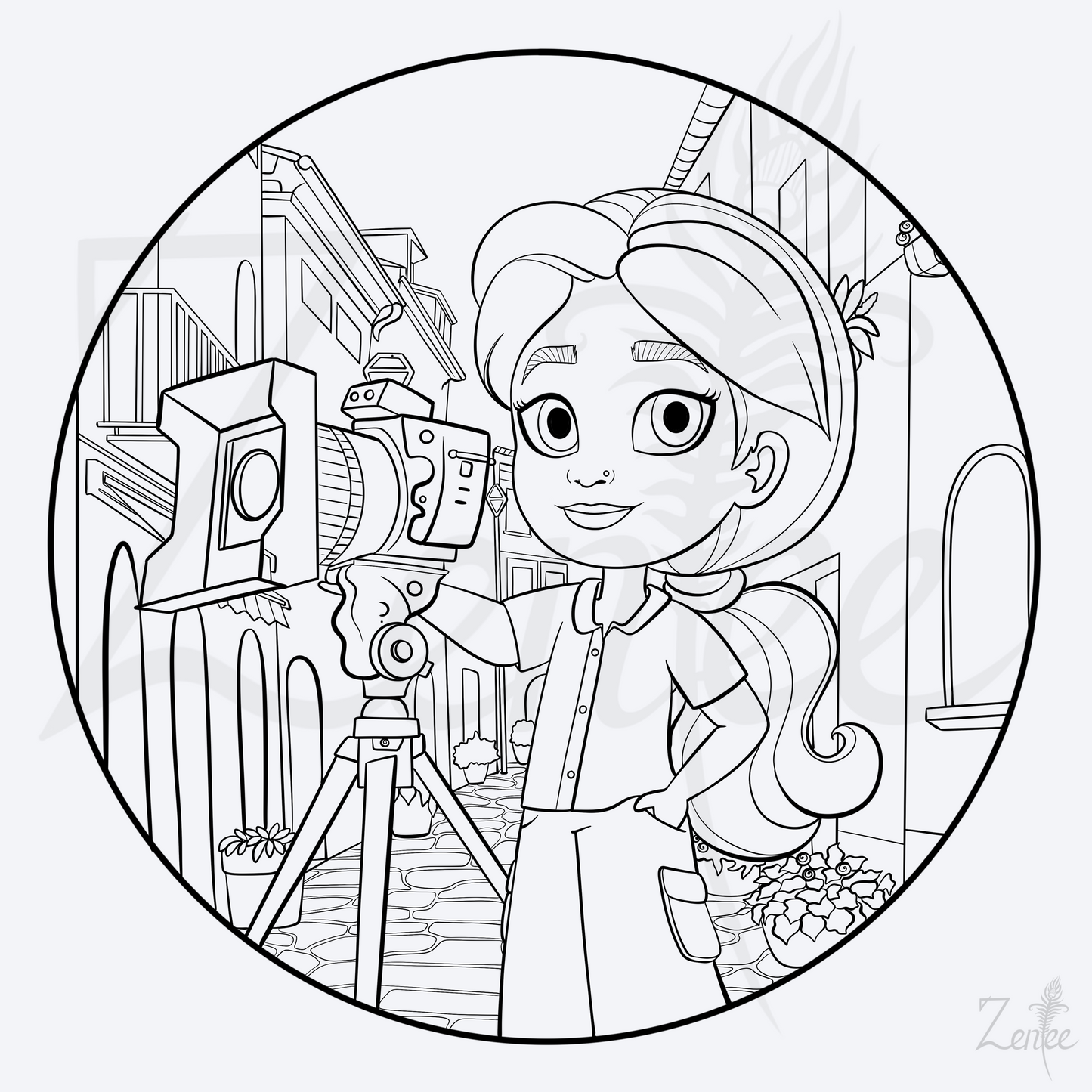 Alphabet Book: Falguni the Filmmaker - Coloring Page