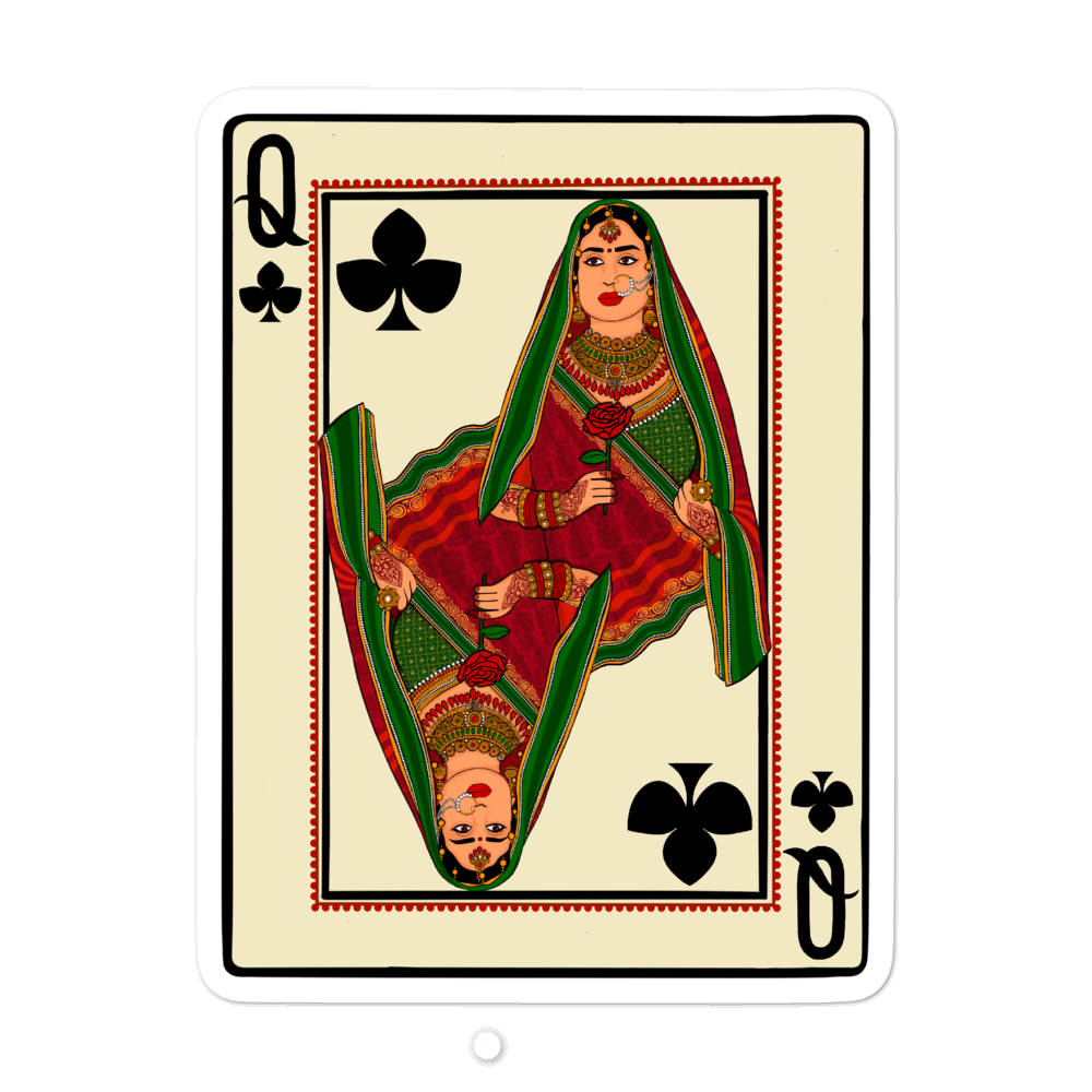 Queen of Clubs - Bubble-free stickers