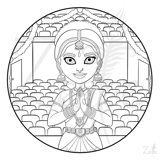 Alphabet Book: Divya the Dancer - Coloring Page