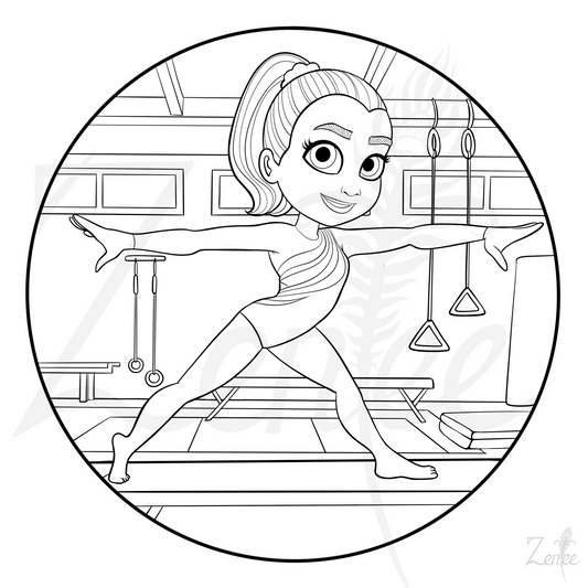 Alphabet Book: Geeta the Gymnast - Coloring Page