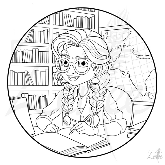Alphabet Book: Hemal the Historian - Coloring Page