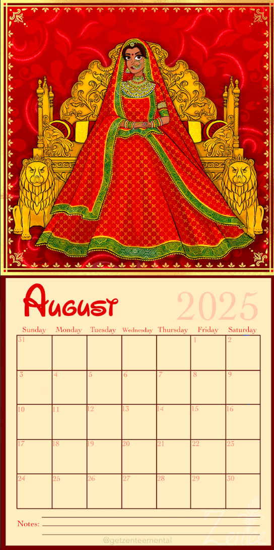 Desi Royalty: 2025 Wall Calendar