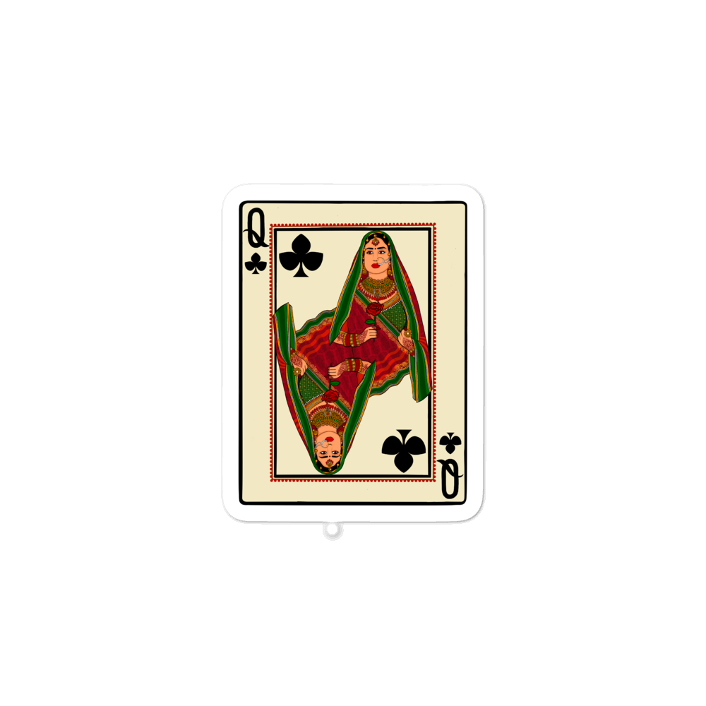 Queen of Clubs - Bubble-free stickers