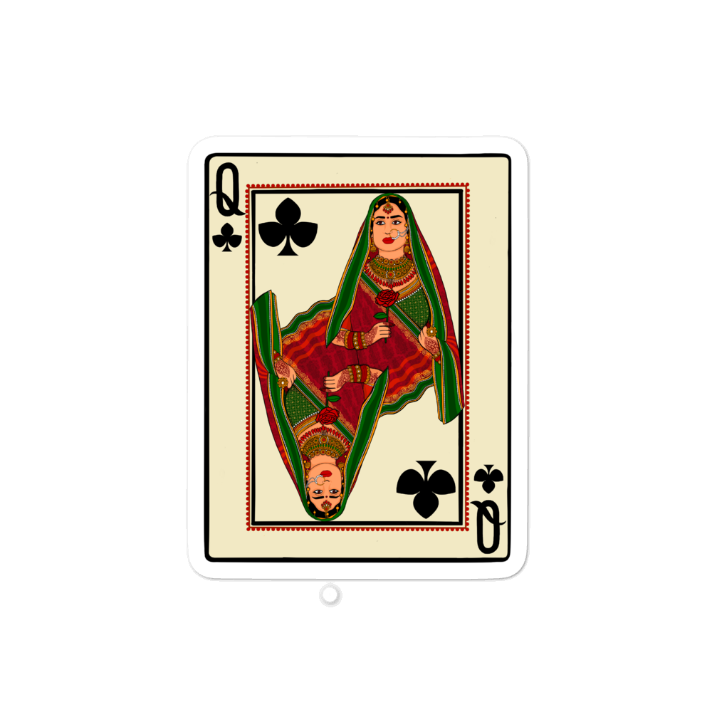 Queen of Clubs - Bubble-free stickers